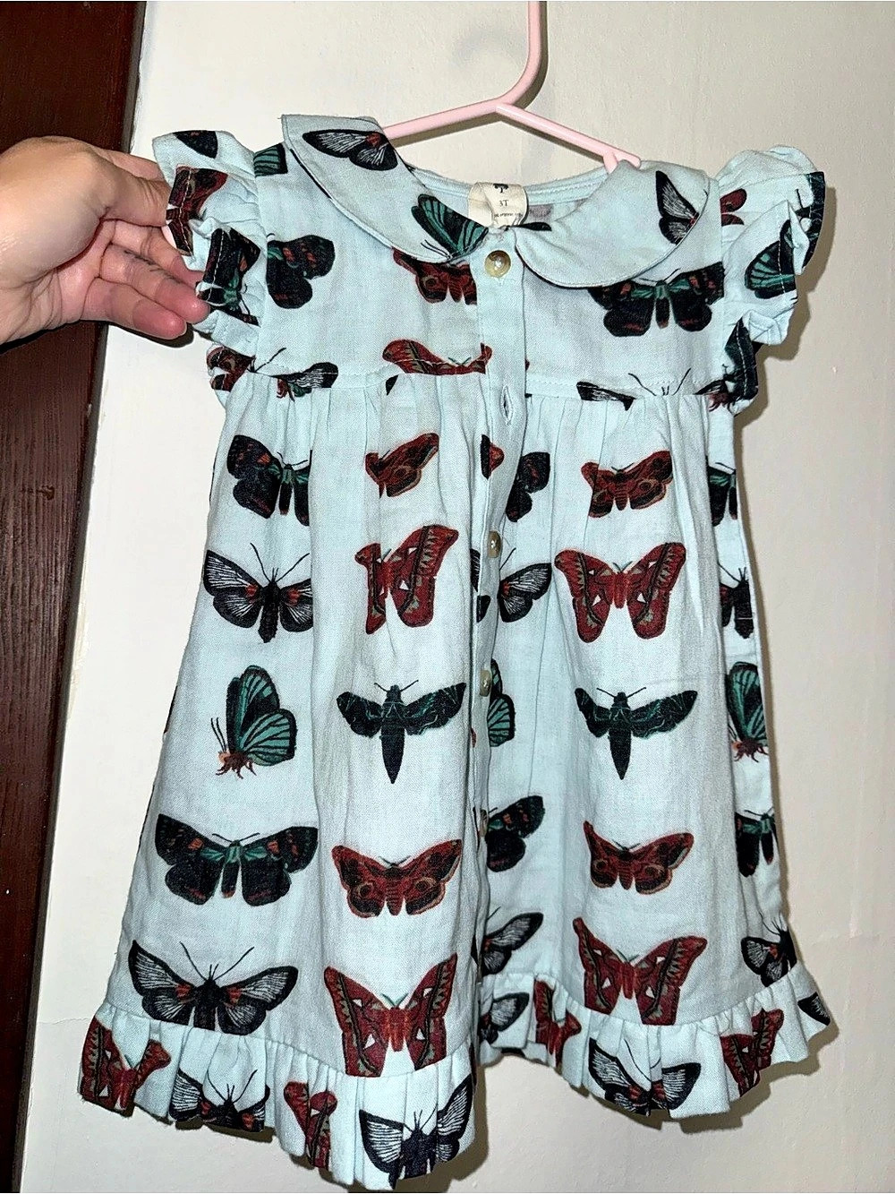 Kate Quinn Moth Wallpaper Button-Front Dress